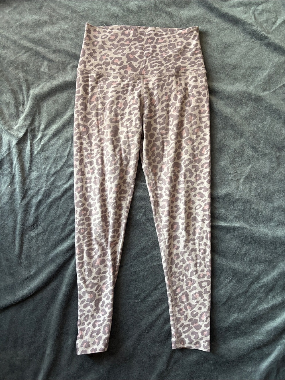 Beyond Yoga Mauve/Taupe and Pink Leopard High-Rise Leggings
